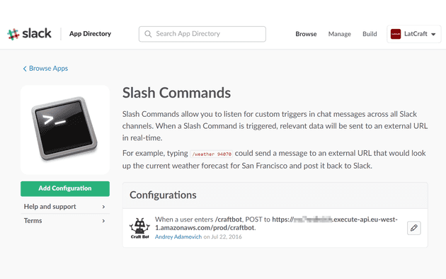 slash command